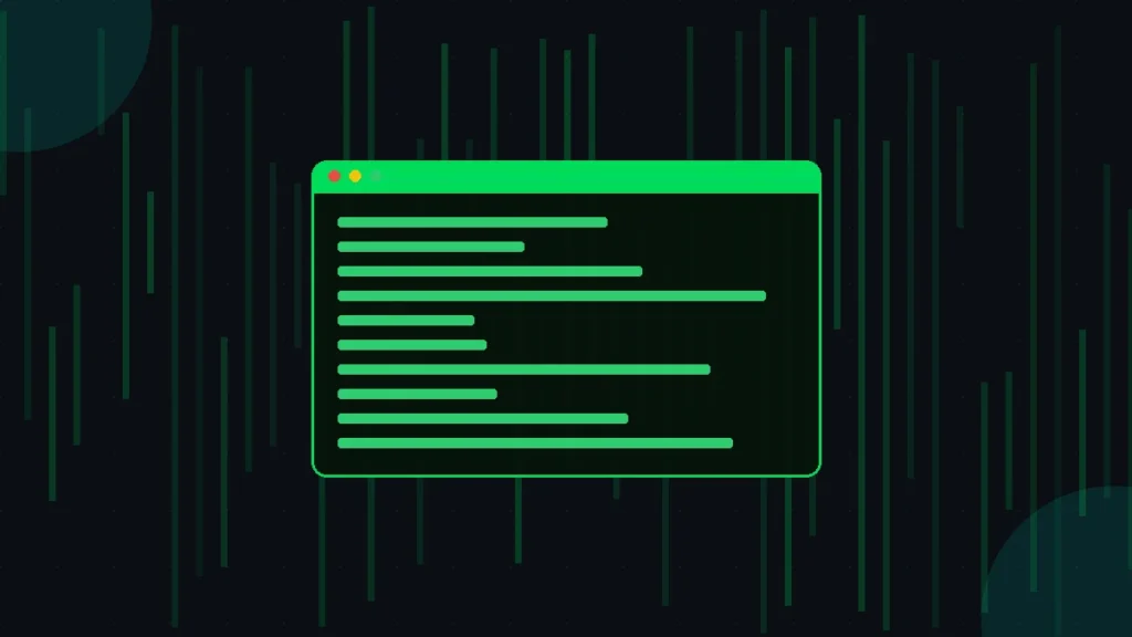 Fake hacking website terminal showing green code on a dark screen