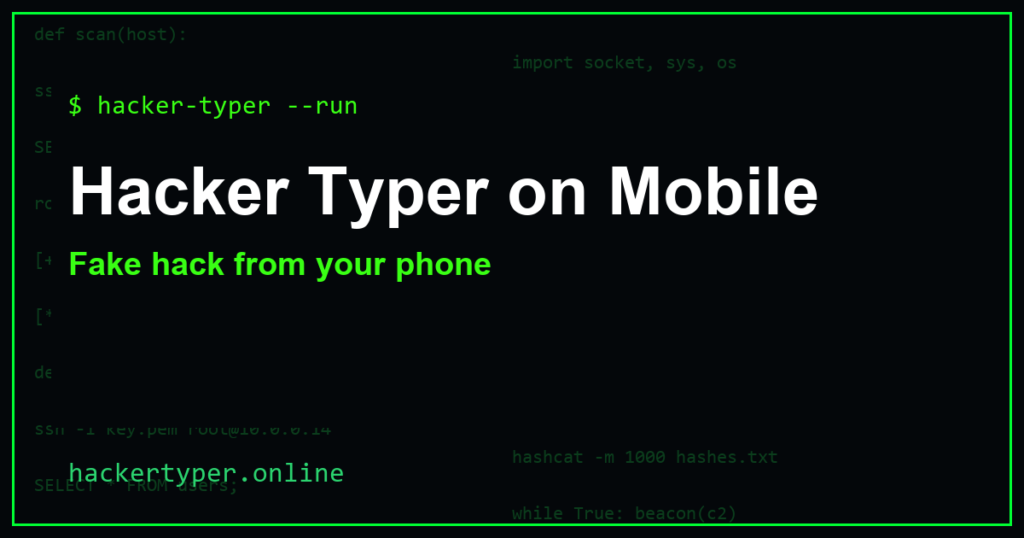 Hacker Typer on Mobile – Hacker Typer Online